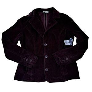 St John's Bay Women's Corduroy Brown Jacket 3 Bottom Business Work Wear Sz M